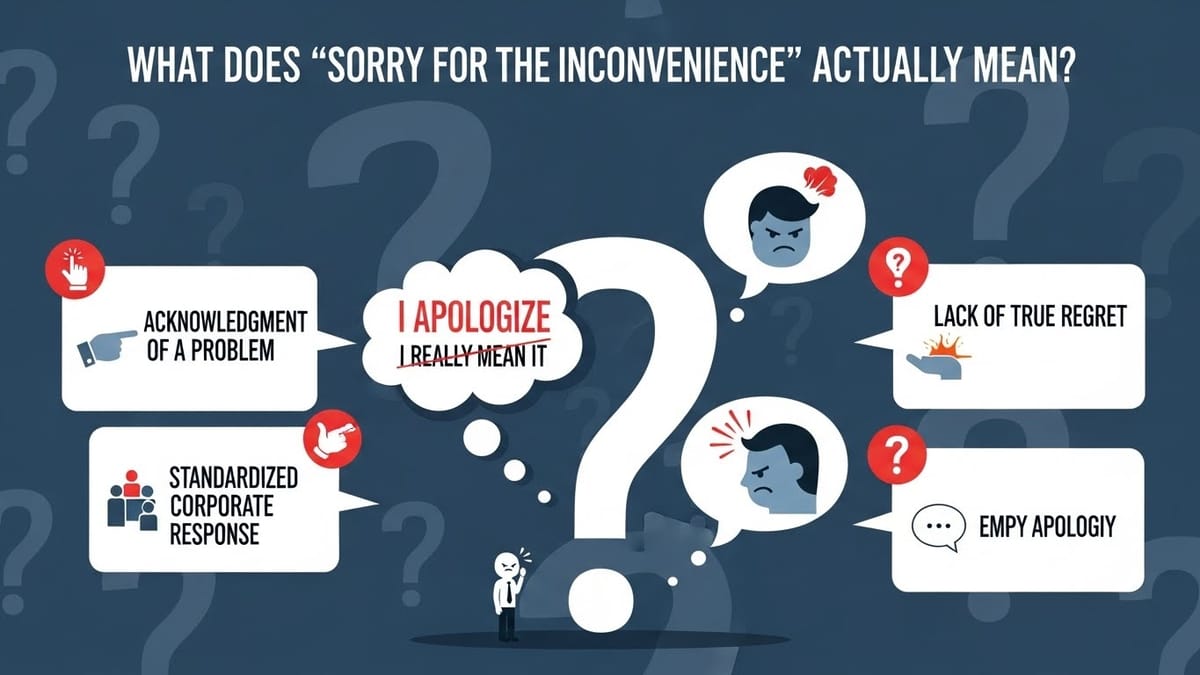 Sorry for the Inconvenience: Why Apologies Matter